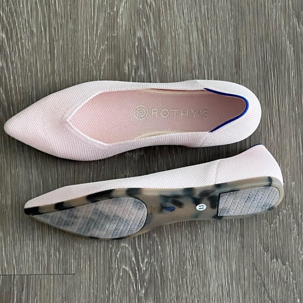 New Rothy’s pointed pink flats shoes in 8.5